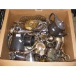 A box of collectable silver plate