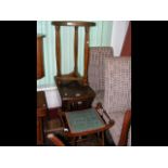 A drop leaf table together with a stool and Middle