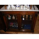 A William IV rosewood marble top two door display