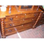 A Victorian mahogany chest of three long drawers