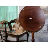 A tilt top wine table and a corner chair