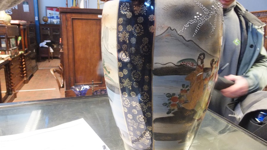 A Satsuma vase - height 38cms, together with other - Image 11 of 12