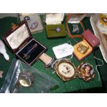 Various collectables including brooches, ring etc