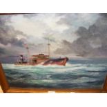 E. BURROWS - oil on board depicting the Liverpool