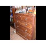 A Victorian mahogany chest of two short and three