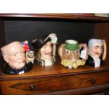 Four Royal Doulton character jugs including 'The M