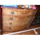 A 19th century bow front chest of drawers