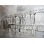 A large oil on canvas of Seaview Pier? by Andrew G