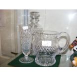 A Waterford 'Colleen' pattern decanter and jug, to