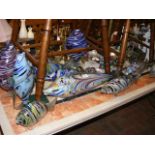 Murano glass fish together with paperweights