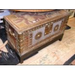 A brass studded 19th century Zanzibar trunk