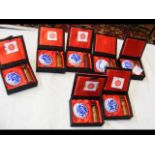 Seven Chinese New Year stamps in boxes