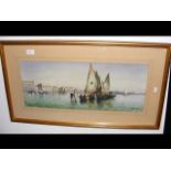 A watercolour of The Grand Canal, Venice - signed