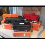 A boxed Lionel electric train locomotive together
