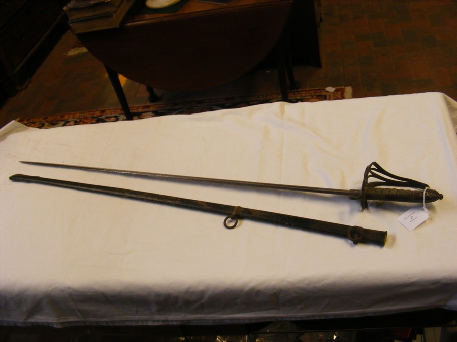 An antique military sword with metal scabbard - 10 - Image 2 of 17