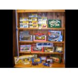 Four shelves of die-cast vehicles - Corgi, Vanguar