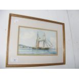 M.G PEARSON - watercolour of paddle steamer off th