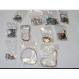 Ten silver bracelets and one silver brooch hallmar