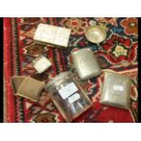 A silver cigarette case etc