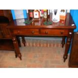 Victorian mahogany side table with two drawers to