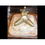 An unusual Art Deco style bronze abstract sculptur