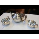 A three piece tea set, Sheffield hallmark
