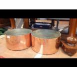 An old large copper saucepan - 51cm diameter toget