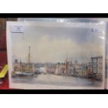 M.G PEARSON - watercolour of Newport Quay, isle of