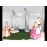 Two Royal Doulton figures 'Adrienne and 'Diana', Franklin Mint figure