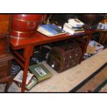 A Chinese hardwood side table - length 190cm