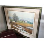GISELE OSGOOD - oil on canvas of winter landscape