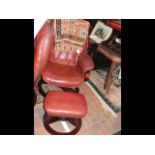 A Somo A/S Danish design swivel recliner chair and