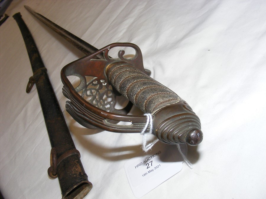 An antique military sword with metal scabbard - 10 - Image 6 of 17