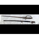 An antique military sword with metal scabbard - 10