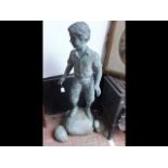 After ENERI PROSPERI - Bronze garden statue of boy