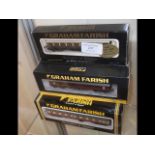 Six boxed Graham Farish n gauge coaches etc