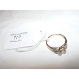 A ladies oval dress ring in 14ct setting