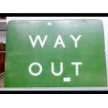 A vintage enamel 'Way Out' underground sign - 45cm