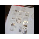 Twelve silver necklaces marked 925 and a pair of s