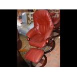 A Somo A/S Danish design swivel recliner chair and