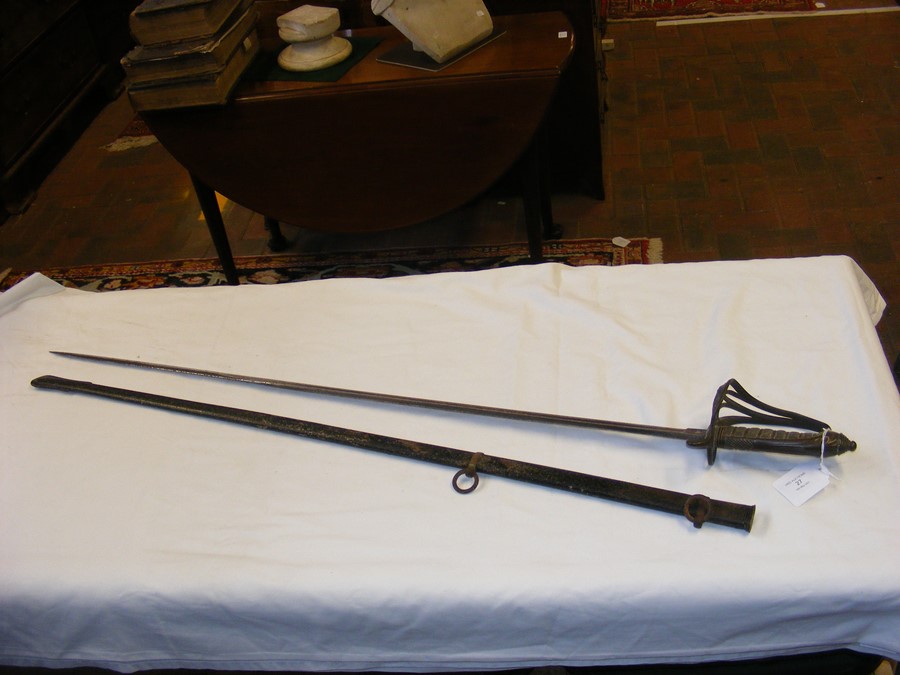 An antique military sword with metal scabbard - 10 - Image 3 of 17