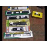 A boxed Minitrix n gauge locomotive and tender tog