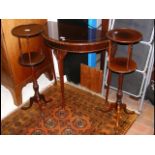 A reproduction half round hall table together with