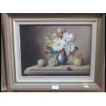 JAMES NOBLE - oil on board still life entitled 'Fr