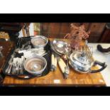 Collectable metal ware including carving set, tea