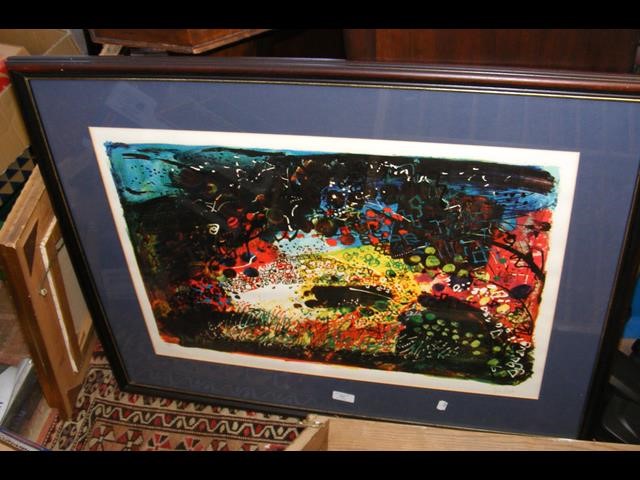 A Limited Edition signed abstract print by John Pi
