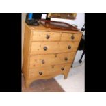 Victorian pine chest of two short and three long d