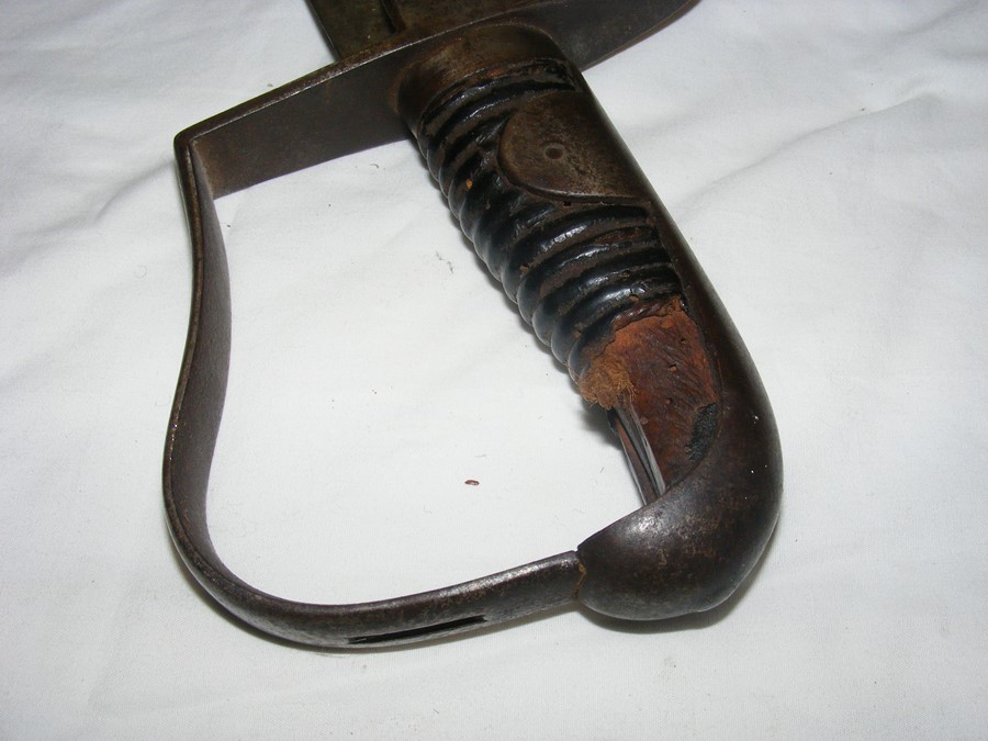 An antique Cavalry sword with metal scabbard and w - Image 12 of 25