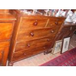 A 19th century mahogany chest of two short and thr