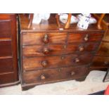 An antique chest of two short and three long gradu